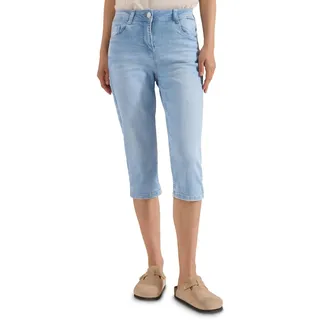 Cecil Slim Leg Capri Jeans Light Blue Random Bleached 33 - 33W