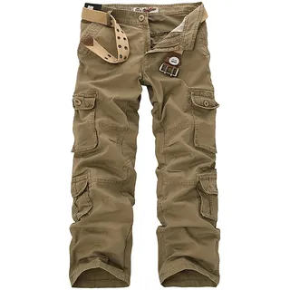 AYG Herren Cargo Hose Baumwolle Militär Arbeitshose Hose Camouflage Cargohosen - 34W / 33L