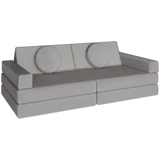 Tectake Spielsofa, Grau, Textil, Organisch, 160x56x80 cm, Kinderzimmer & Jugendzimmer, Kindermöbel, Kindersitzmöbel & Kindertische, Kindersessel & Kindersofas