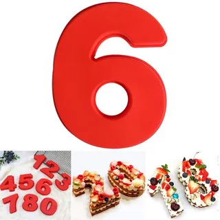 DUBENS Große Anzahl 0-9 Kuchenform Backen Jubiläum, Zahl Geburtstag Hochzeit Jahrestag Kuchen Dose, Silikon Nummern Backform Zahlen Silikonform Ziffer Kasten (6)