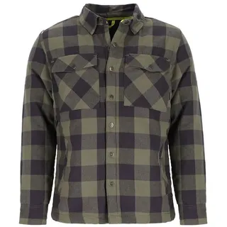Baumfuchs Langarmhemd 62498 Herren Thermohemd mit Karo-Muster - Wattiertes Karo-Hemd mit Taschen grün|schwarz L