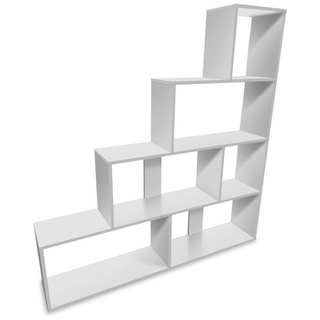 Coemo Standregal, Treppenregal Scala Weiß 155x29x163 cm Raumteiler kombinierbar weiß