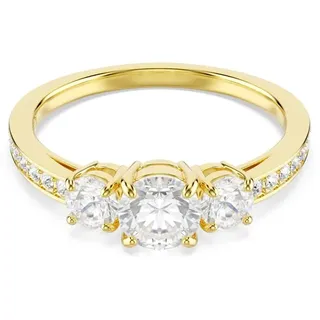 Swarovski Stilla Attract Ring, Rundschliff, Weiß, 18K Goldbeschichtet | 50