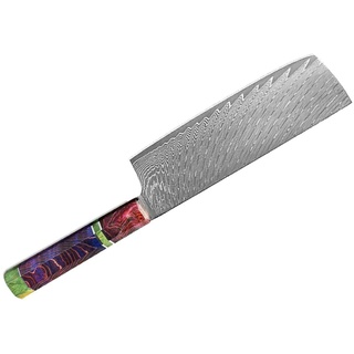 Muxel Cleaver Damaskus Küchenmesser, das Metzgermesser Hackbeil und Messer mit scharfer Klinge und unikatem Griff