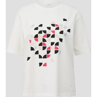 s.Oliver - T-Shirt mit Frontprint, Damen, creme, 48