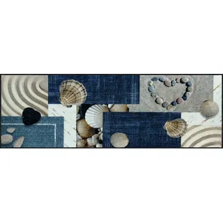 Erwin Müller Fußmatte Fußmatte, eckig, Höhe: 7 mm, gemustert: Strand beige|blau 60 cm x 180 cm x 7 mm