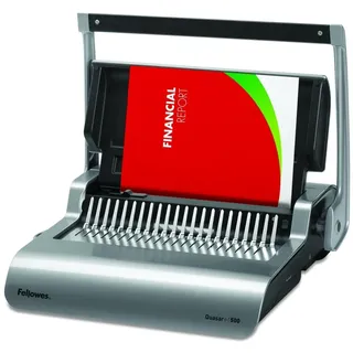 Fellowes Quasar+ 500, Manuell, 500 Blätter, Plasitsche Kammbindung, Holzkohle, Grau