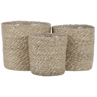 Mica Decorations Blumenkasten Mica Decorations Atlantic Korb creme Satz von 3 - h16xd16cm