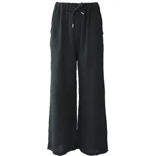 Zwillingsherz Musselin Hose aus 100% Baumwolle – Hochwertige Sommerhose für Damen Frauen Mädchen - Marlenehose Freizeithose Culottes - Strandhose locker luftig perfekt für Frühling Sommer - S-M