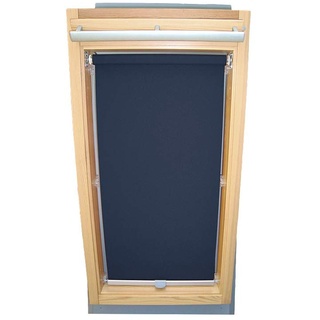 Rollo für VELUX Dachfenster Abdunkelungsrollo für TYP VL/VG/VX - 047 Typ I - Baujahr ab April 1983 - Farbe dunkelblau - mit Haltekrallen