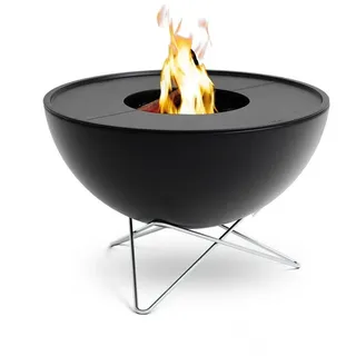 höfats Feuerkorb BOWL 57, 70 Feuerschale, (kippbarer Feuerkorb, Stahl emailliert, raucharme Feuerstelle mit Plancha Grillplatte und Grillrost nutzbar), langlebiges Produkt Ø 70 cm
