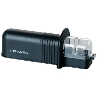 Fiskars Essential Roll Sharp Messerschärfer mit Keramik-Schleifstein, Kunststoff, Schwarz,