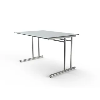 ARTLINE Schreibtisch 120x80cm Bürotisch Arbeitstisch Glas - Transparent