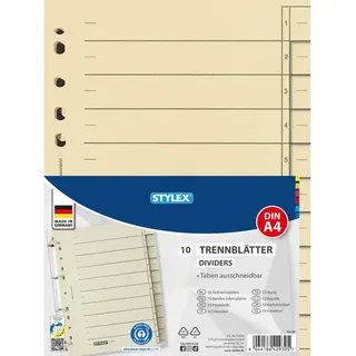 Stylex Trennblätter DIN A4 hellchamois 10 St.