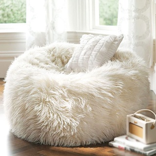 WangXLDD Weißer Riesen-Sitzsack für faules Schlafsofa, 85 x 110 cm, waschbarer Plüsch-Wohnzimmermöbelbezug, für Wohnzimmer, Schlafzimmer, Balkon