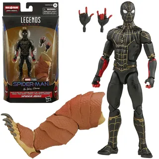 Spiderman F3019 Marvel Legends Series Black & Gold Suit Spider-Man 15,2 cm Sammelfigur Spielzeug, 2 Zubehörteile und 1 Build-A-Figure-Teile(s), Mehrfarbig, Standard