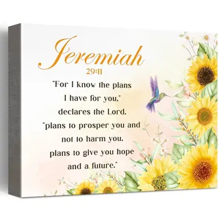 W619 inspirierende, christliche Wanddekoration, "For I Know the Plans I Have for You", Jeremia 29:11, Leinwand-Poster, Wandkunst, religiöser Glaube, Wandkunst, Schrift, Zuhause, Büro, Schlafzimmer,