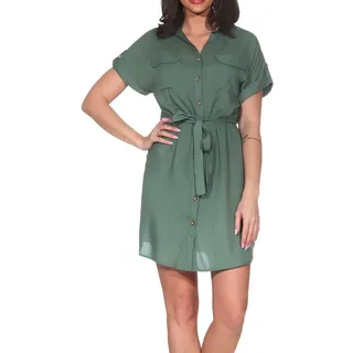 Vero Moda Damen Vmbumpy Ss Short Shirt Dress WVN Ga Noos, Laurel Wreath, X-Small - XS
