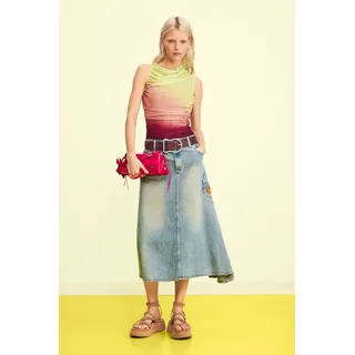 Desigual, Asymmetrischer denimrock, Damen, Baumwolle, Blau, XS, BLUE, XS