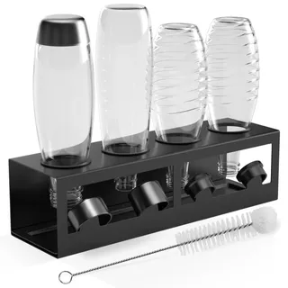 Flaschenhalter Edelstahl Abtropfgestell für SodaStream Crystal Emil 4 Flaschen