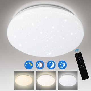 SWANEW 24W Dimmbar LED Deckenleuchte Leuchten mit Fernbedienung, 4000K, Badezimmerlampe , Farbtemperatursteuerung, 2160 lm