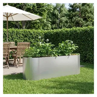 vidaXL Garten-Hochbeet verzinkter Stahl rechteckig 120 x 40 x 40 cm Silber
