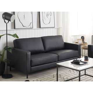 3-Sitzer Sofa Leder schwarz SAVALEN