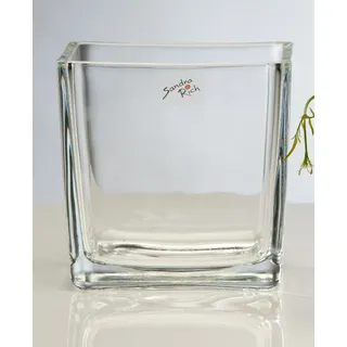 Sandra Rich Glasvase Cube klar eckig 14 cm Ø 14,0 x 14,0 cm