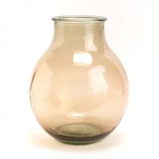 Vase rund 12 L taupe - Braun Rund Glas Amadeus 29x29 cm