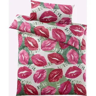 Heine Mako-Satin Erika/Magenta 135 x 200 cm + 40 x 80 cm