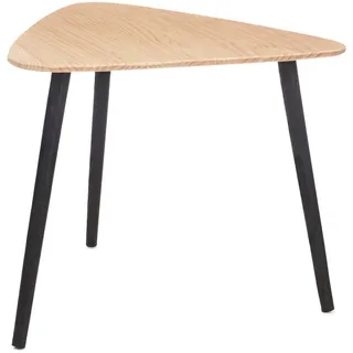 GIFTDECOR Dreieckiger Kaffeetisch Braun Holz 64 x 60 x 48 cm
