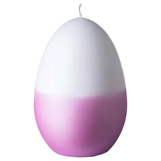 Fink Stumpenkerze Eikerze Ei Metallic Weiß Fuchsia (14cm)