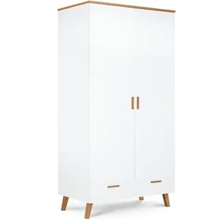 KONSIMO® Drehtürenschrank FRISK Garderobenschränke Drehtürenschränke Skandinavischer Stil, mit Schublade weiß