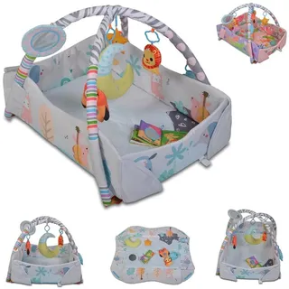 Moni Moni, Krabbeldecke + Spielbogen, Spielcenter 2 in 1 Oase Spielbogen