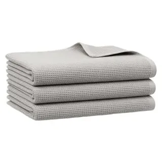 ZOLLNER Waffelpique Handtuchset 3-tlg. grau