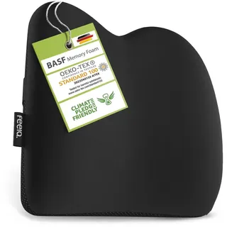 feela Sitzkissen Ergonomisches Kissen fürs Auto – Rückenstütze für gesundes Sitzen, Mehr Komfort auf langen Fahrten – entlastet Rücken & fördert Haltung schwarz