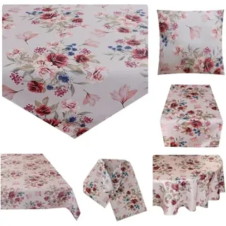 texpot Tischdecke Tischläufer Druck Blütenmeer Rosen Blumen Frühling, bedruckt rosa rechteckig | 40 cm x 90 cm