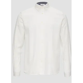 S.Oliver - Regular Fit: Strukturiertes Baumwollhemd mit Button-down-Kragen, Herren, weiß, L