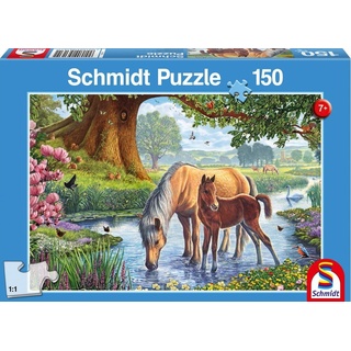 Schmidt Spiele GmbH Puzzle »150 Teile Schmidt Spiele Kinder Puzzle Pferde am Bach 56161«, 150 Puzzleteile