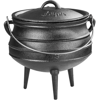 BBQ-Topf / Dutch Oven Schmortopf Gusseisen Topf 8 l für Lagerfeuer Feuerstelle