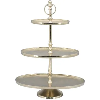 EXNER dekorative ovale Tisch-Etagere 3-stufig Metall vintage Landhaus-Stil Küchen-Etagere