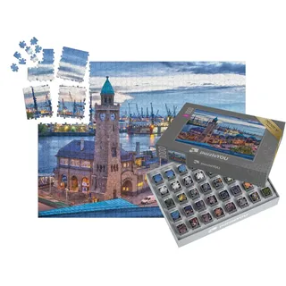puzzleYOU: SMART Sorted® | Puzzle 1000 Teile leicht gemacht „Hamburger Hafen, Deutschland“ – aus der Puzzle-Kollektion Hamburg, Deutsche Städte
