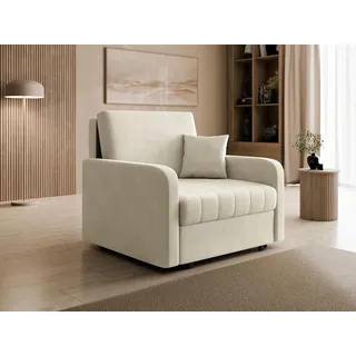 Mirjan24 Schlafsessel Viva Silk I Polyester 102 x 85 x 98 cm Beige mit Kissen