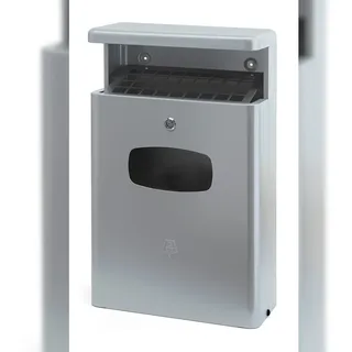 Proregal Kombiascher mit Bedachung für den Außenberreich 16 Liter, HxBxT 65x40x19cm | Aluminium Grau