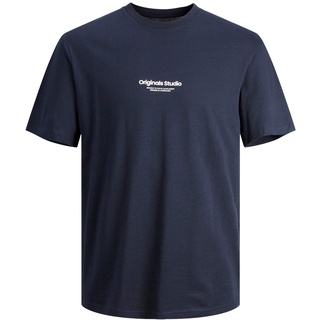Jack & Jones Herren Rundhals T-Shirt JORVESTERBRO Regular Fit Blau 12240121 M