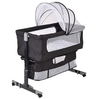 LuxusKollektion Beistellbett Beistellbett Baby mit Korb schwarz