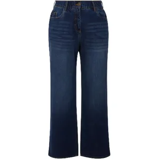 Ulla Popken Damen Mary Fit Wide Leg Stretch Jeans Lässige Hose, Klassischer Blauer Denim, 40W Petite - 40W Petite
