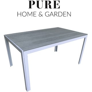 Pure Home & Garden Garten-Esstisch "Calor",silber / grau,180 x 90 x 75 cm