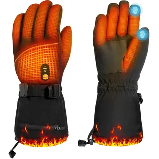 Minthouz Beheizbare Handschuhe für Damen Herren, 7.4V 3000 mAh Beheizbare Handschuhe mit Akku mit 6 Lagiger Schale, 3 Heizstufen, Touchscreen für Pendeln, Autofahren und Outdoor Sport(XL)