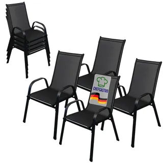 chefgastro Stapelstuhl 93 x 69 x 61 cm schwarz 4 St.